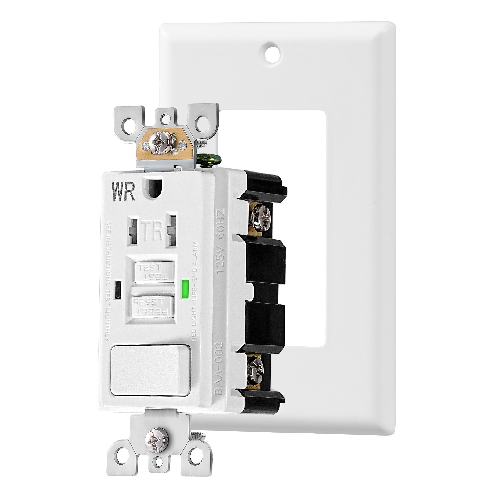15A GFCI Switch Outlet Combo, Tamper-Resistant GFCI Electrical Outlet, 15 Amp