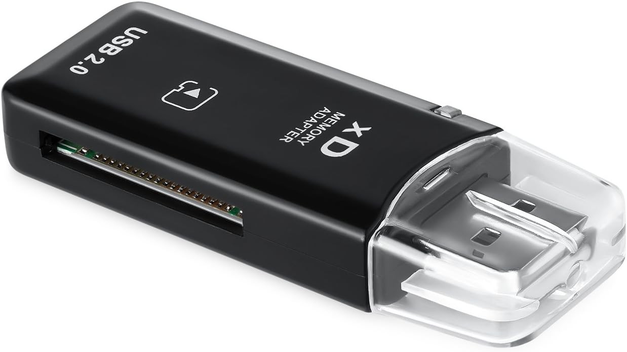 eTECH USB2.0 Black Color High Speed xD Memory Card Reader Supports Olympus and