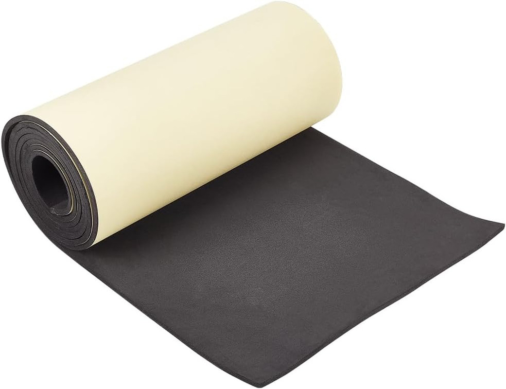 78.7x12 inch Black Self-Adhesive EVA Foam Roll, 5mm Thick Sticky Upholstery Foam