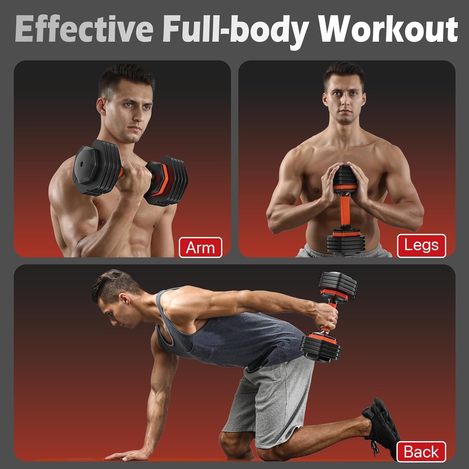 FEIERDUN DB1 QuickDial Adjustable Dumbbell Set, Free Weights with Storage Box