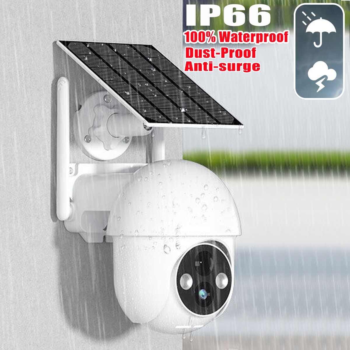 3PK 4MP Solar Battery Powered Wireless Security Camera System 360°+Solar Panel