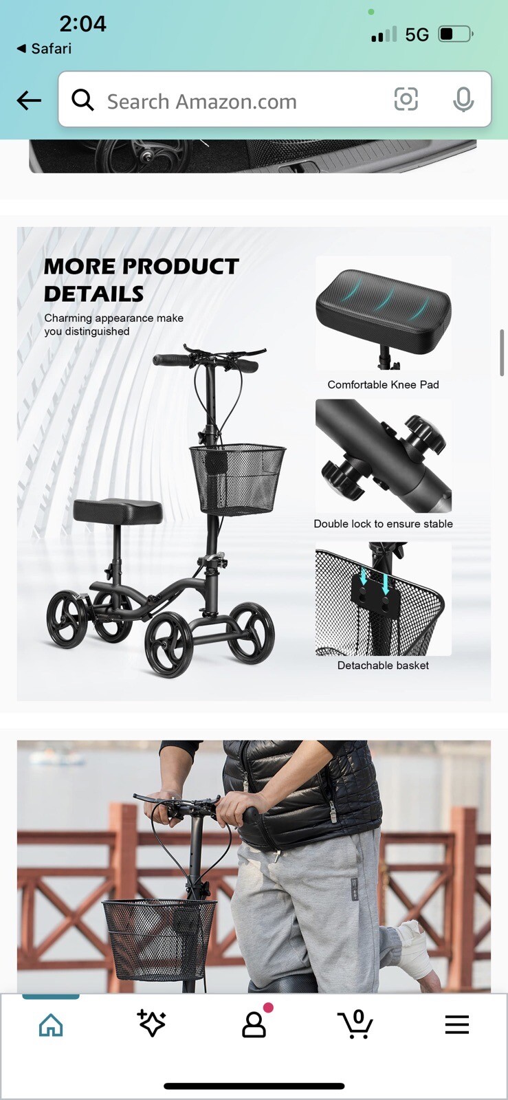 Liteleph Knee Walker 20603-2 Black Scooter