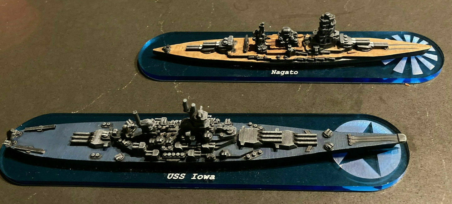 WWII Ship Bases 1/1800 Blue Acrylic Custom Set