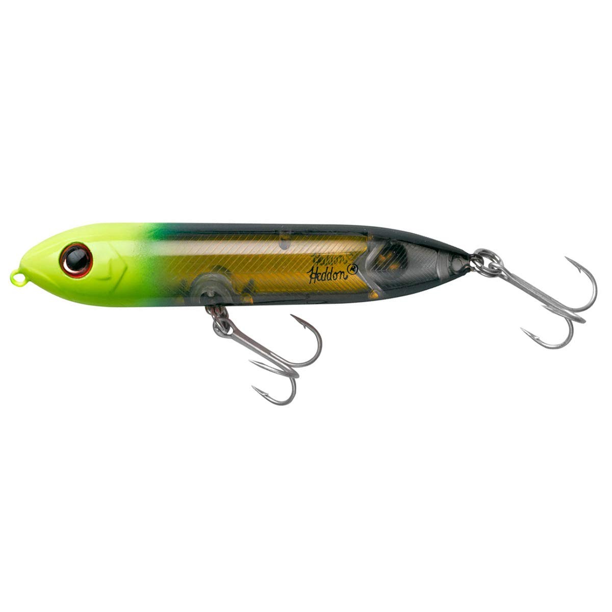Heddon Super Spook Jr (1/2 Oz), Black/Chartreuse Gold Insert