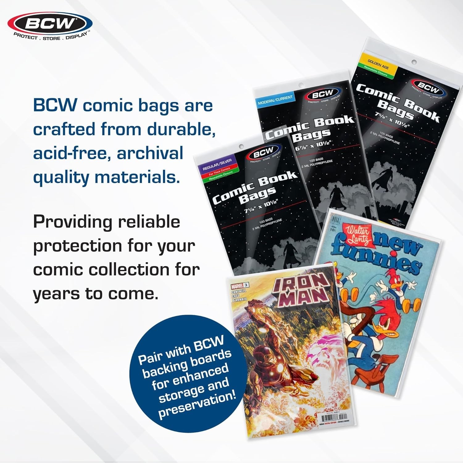200 Count Resealable Comic Bags for Current Issues - Crystal Clear Protection