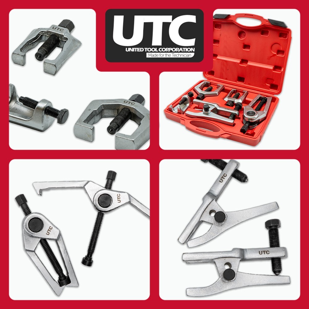 5pcs Front End Service Tool Set Pitman Arm Puller Remover Ball Joint Tie Rod Kit