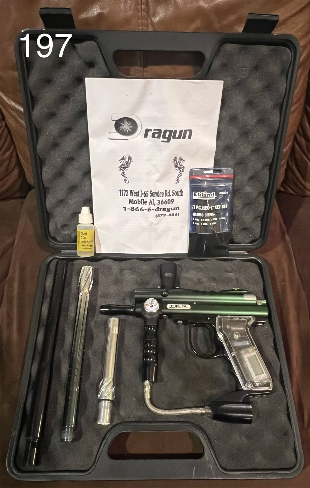Dragun T.E.S. Tactical Electronic Sniper PTS 3 Paintball Marker w/ Accessories