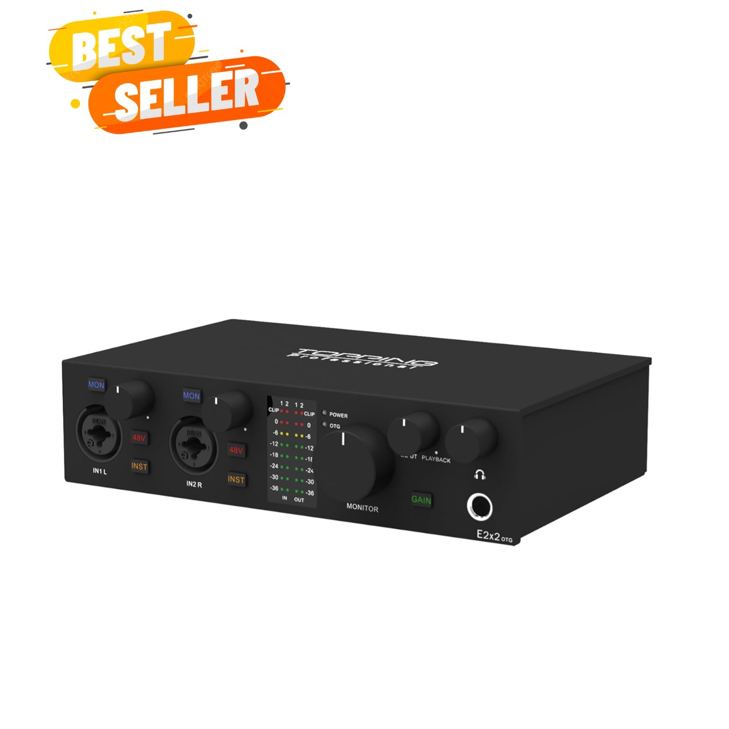 E2x2 OTG USB Audio Interface - Ultra-Linear Preamp & Powerful Headphone Amp,O...