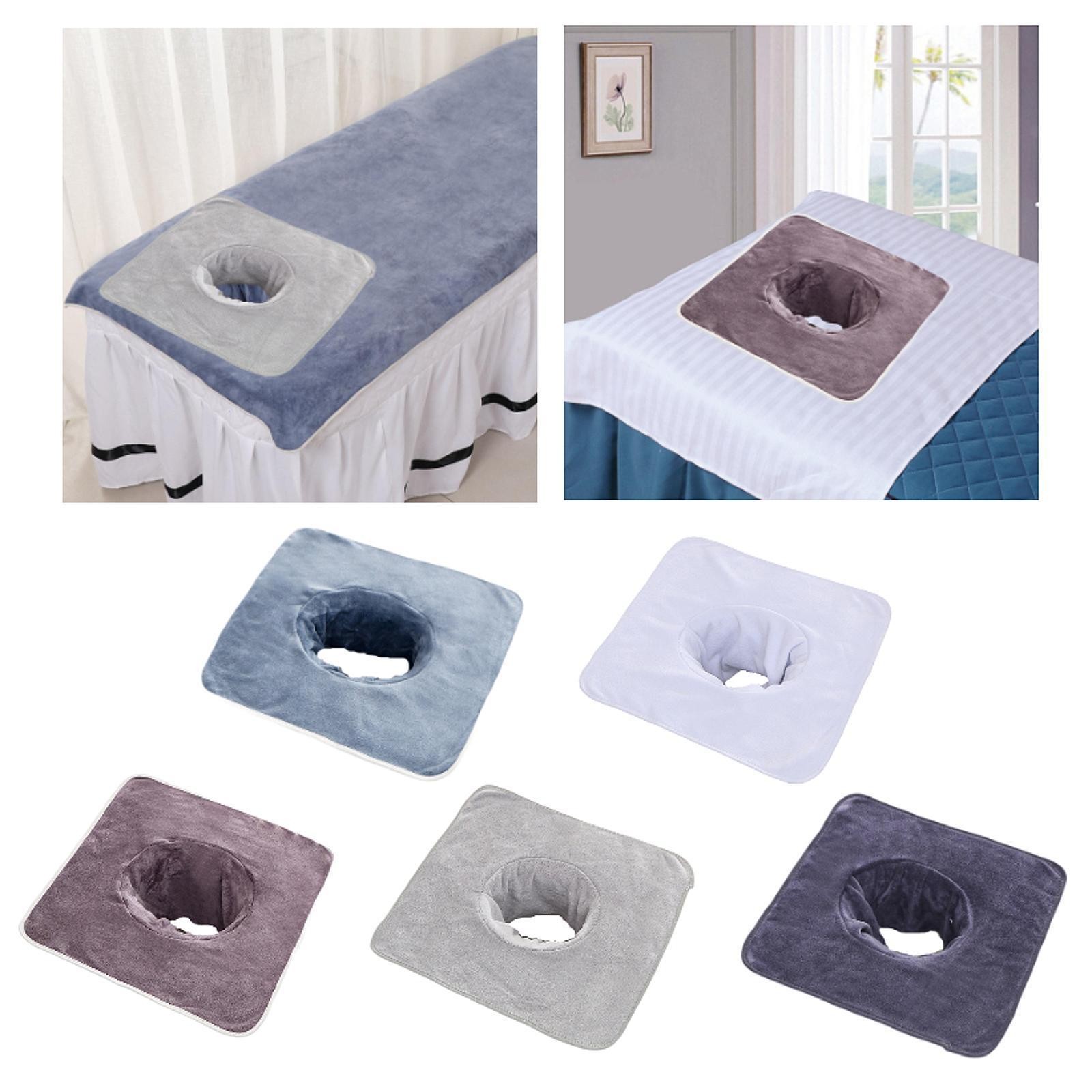 SPA Towel with Face Hole Massage Bed Cover Salon Massage Washable for Skin