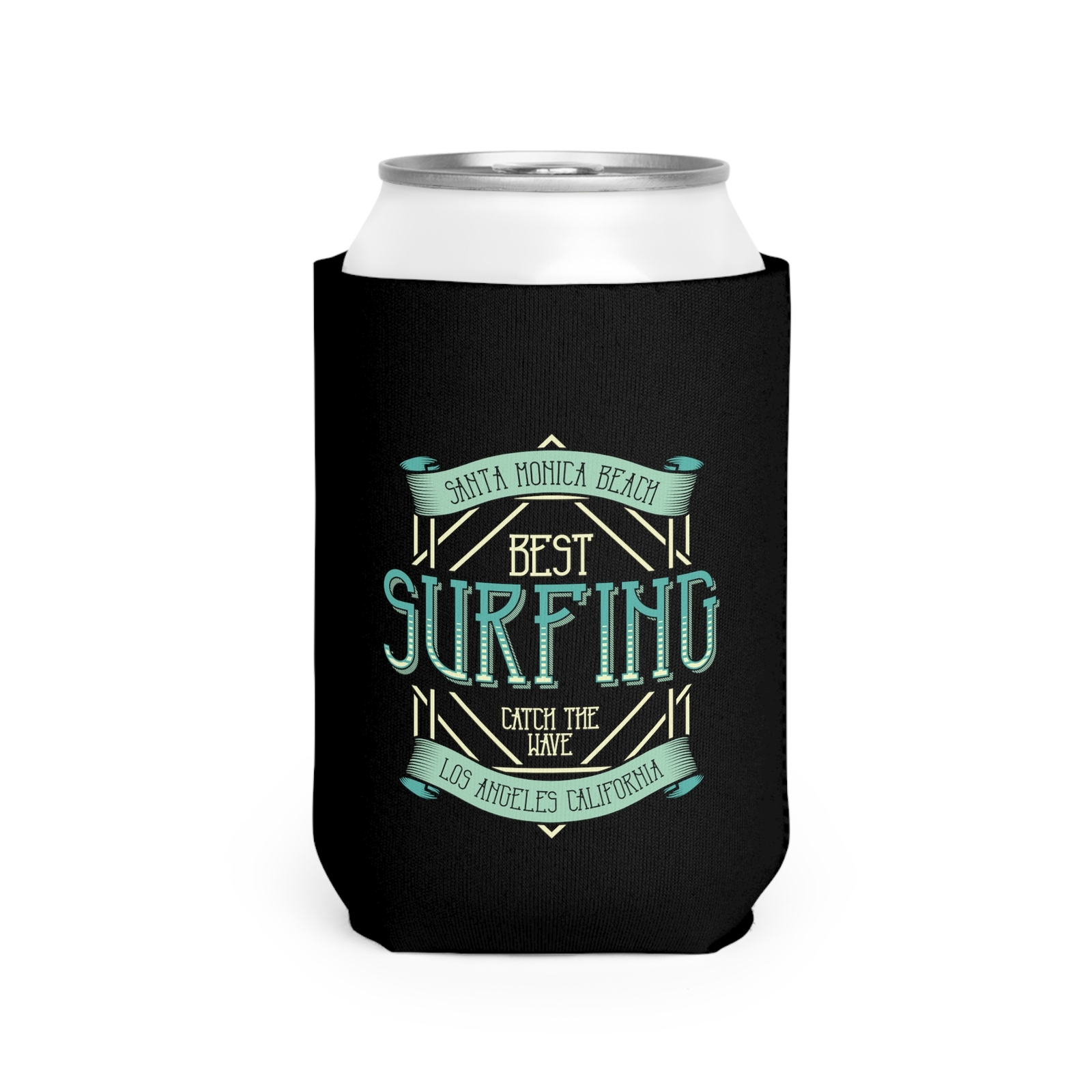 Santa Monica Beach Best Surfing - Can Cooler Sleeve