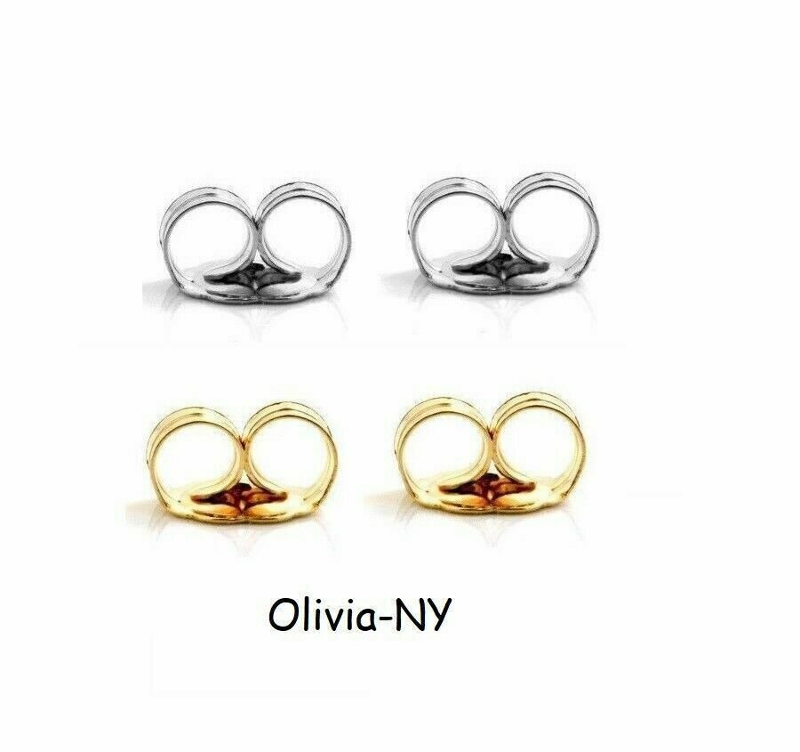 14K Yellow Or White Solid Gold Earring Backs 1 Pair Butterfly Large