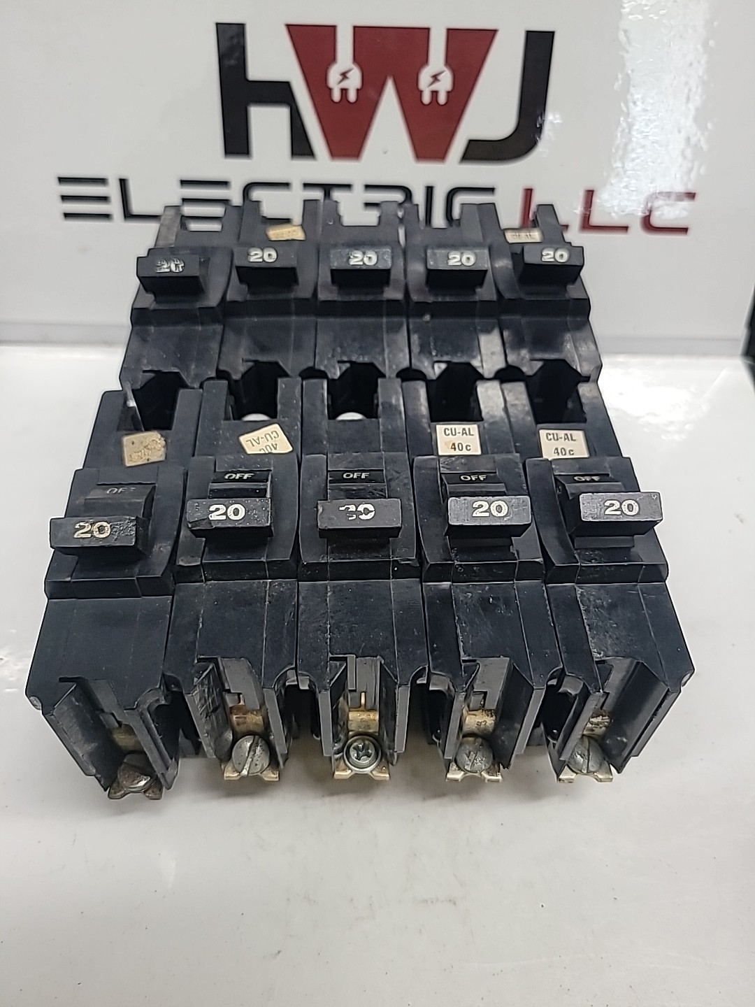 (Lot of 10) Federal Pacific  NB120 20A 1POLE Bolt-On Circuit Breaker