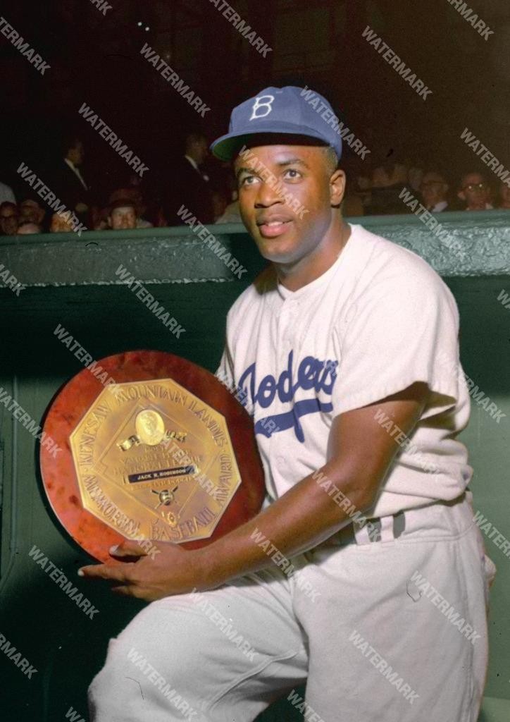 GX699 Jackie Robinson Brooklyn Dodgers MVP 8x10 11x14 16x20 Colorized Photo