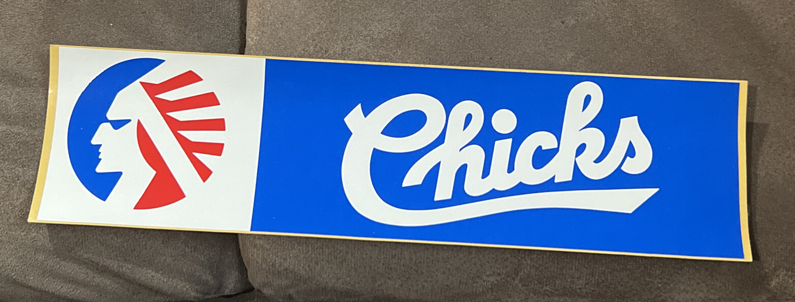 VINTAGE MEMPHIS CHICKS 1980’s BLUE DECAL BUMPER STICKER - MILB BASEBALL