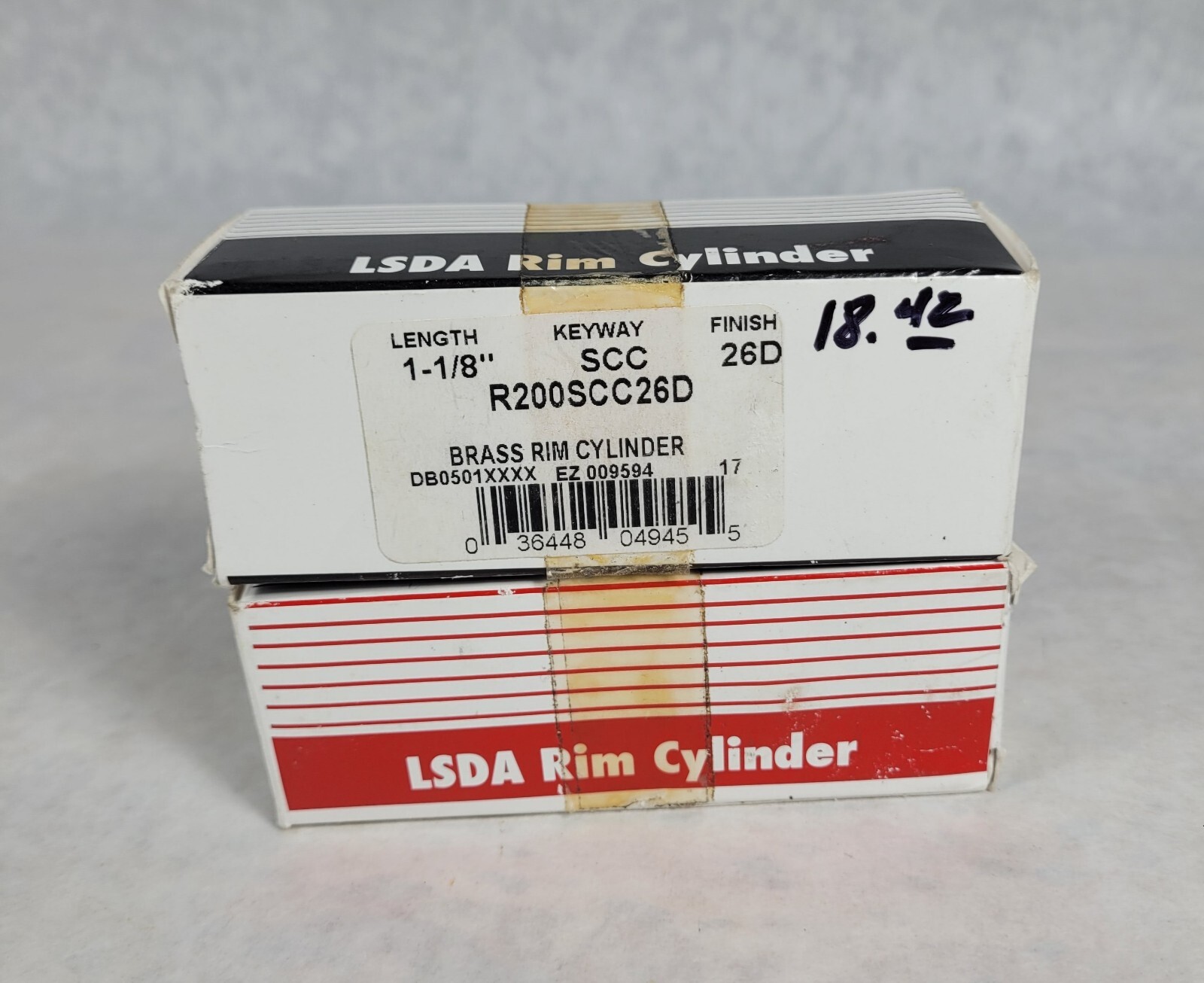 Lot of 2 NEW LSDA Rim Cylinders 1 1/8" Finish US26D w/ Keys R200KSCC26D