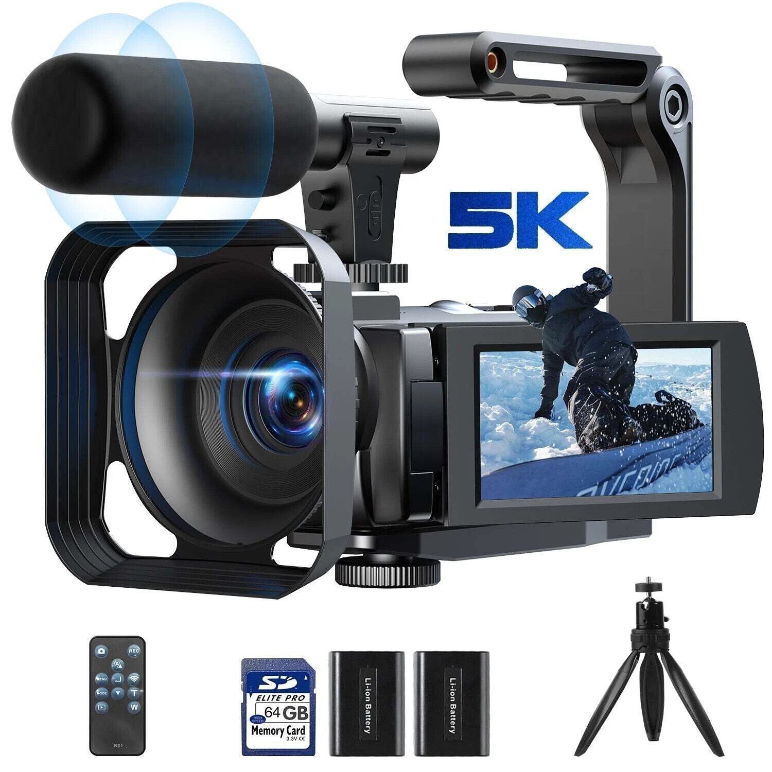 🔥UHD 5K 56MP Video Camera Camcorder & 3.0”Touch screen WIFI Webcam & Anti-Shake
