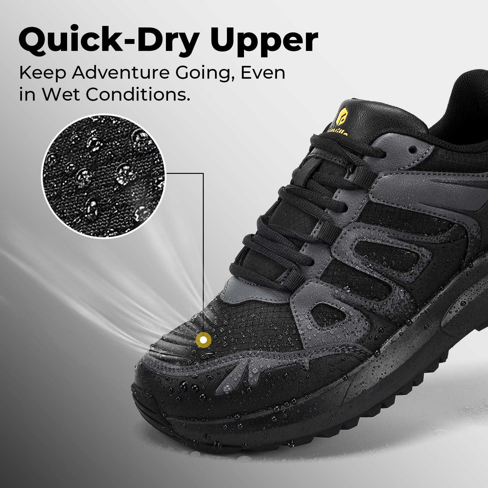 FitVille Mens Sneakers Hiking Shoes Cushioning Water Repellent Running Trails