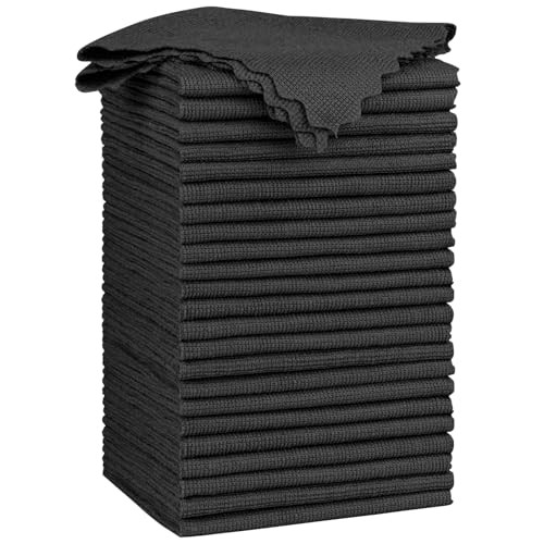 Microfiber Cleaning Cloth Highly Absorbent Cleaning Rags, 24 Pack Black