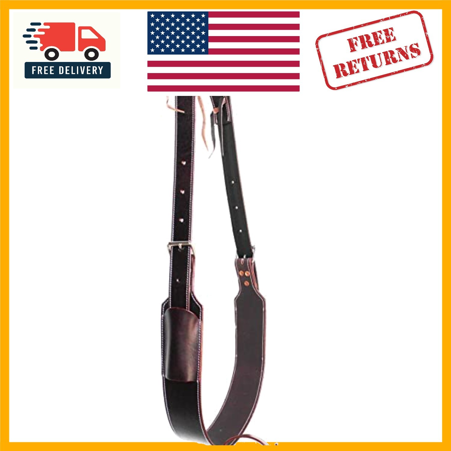 Elegant Genuine Leather Saddle Cinch with 26" Billets - Perfect for Equestrians