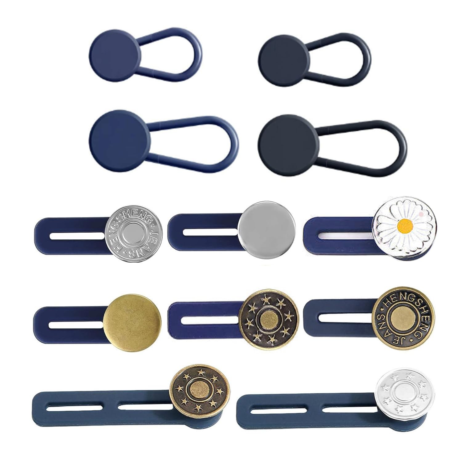 12PCS Button Extenders for Jeans, KAJUDA Pants Extender - Assorted