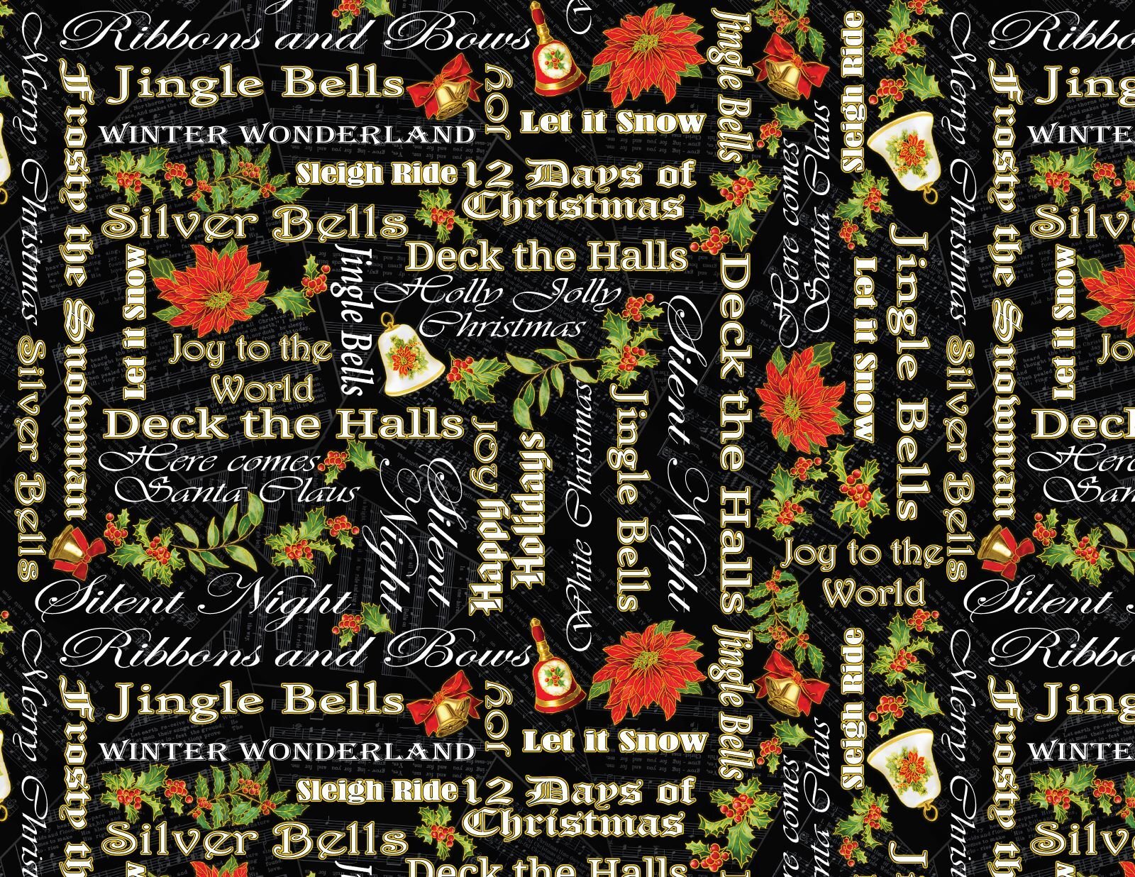 Christmas Musical Black Joyous Words