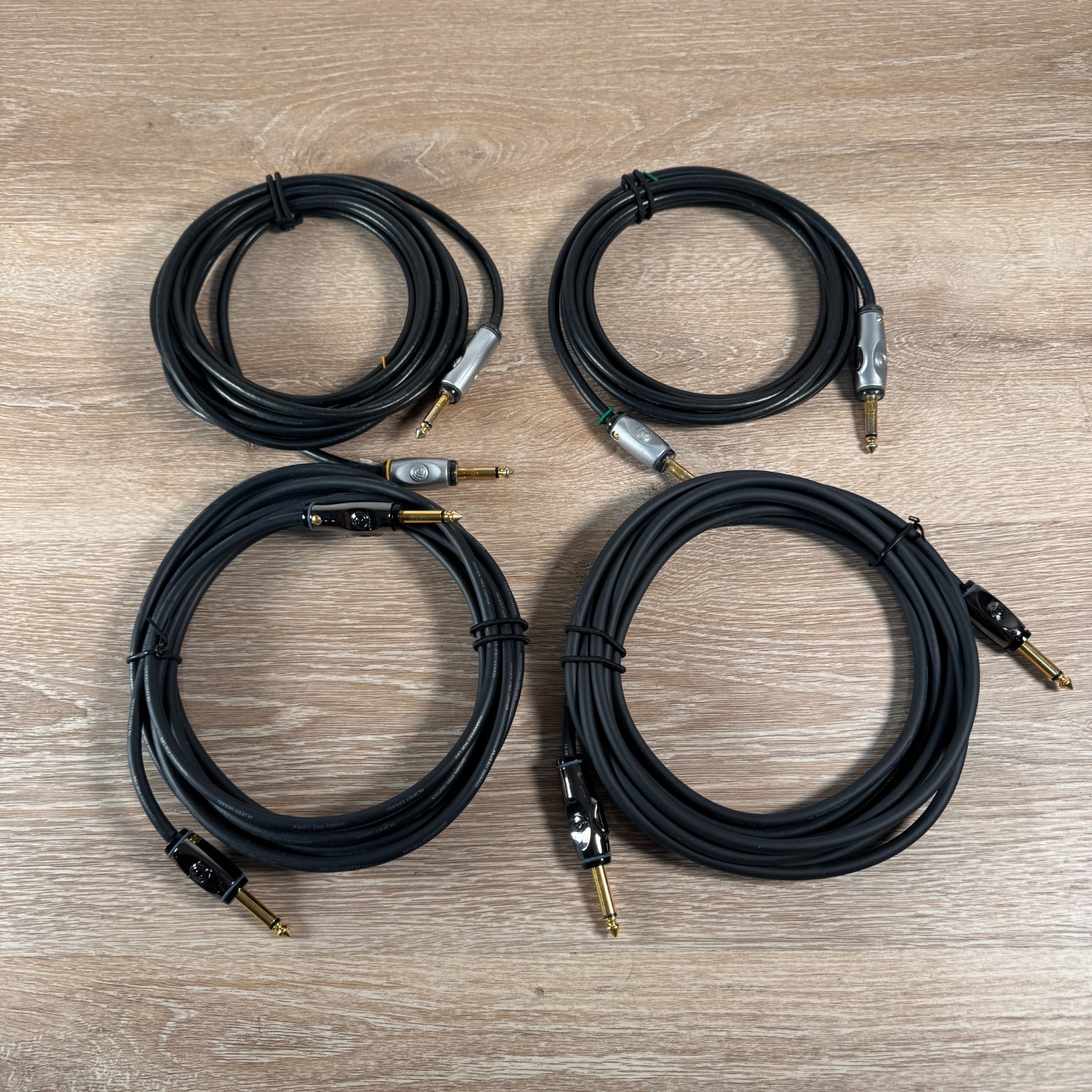 Lot of 4 Planet Waves by D’Addario Guitar / Bass Cabinet Cables 1/4"  15ft. & 10
