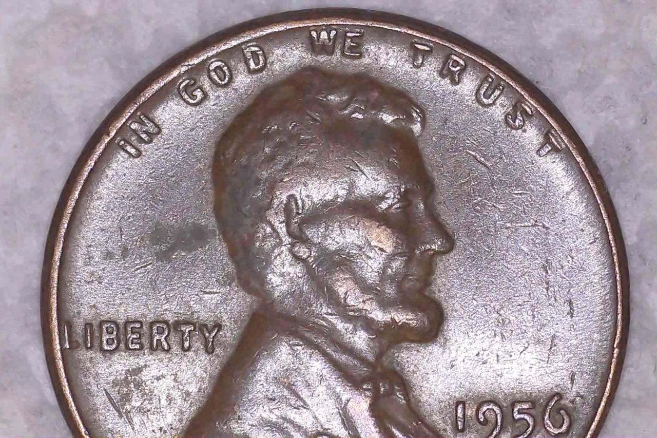 💰🇺🇸 1956 Lincoln Wheat Cent – Dual Die Chips on Wheat Reverse Error Coin