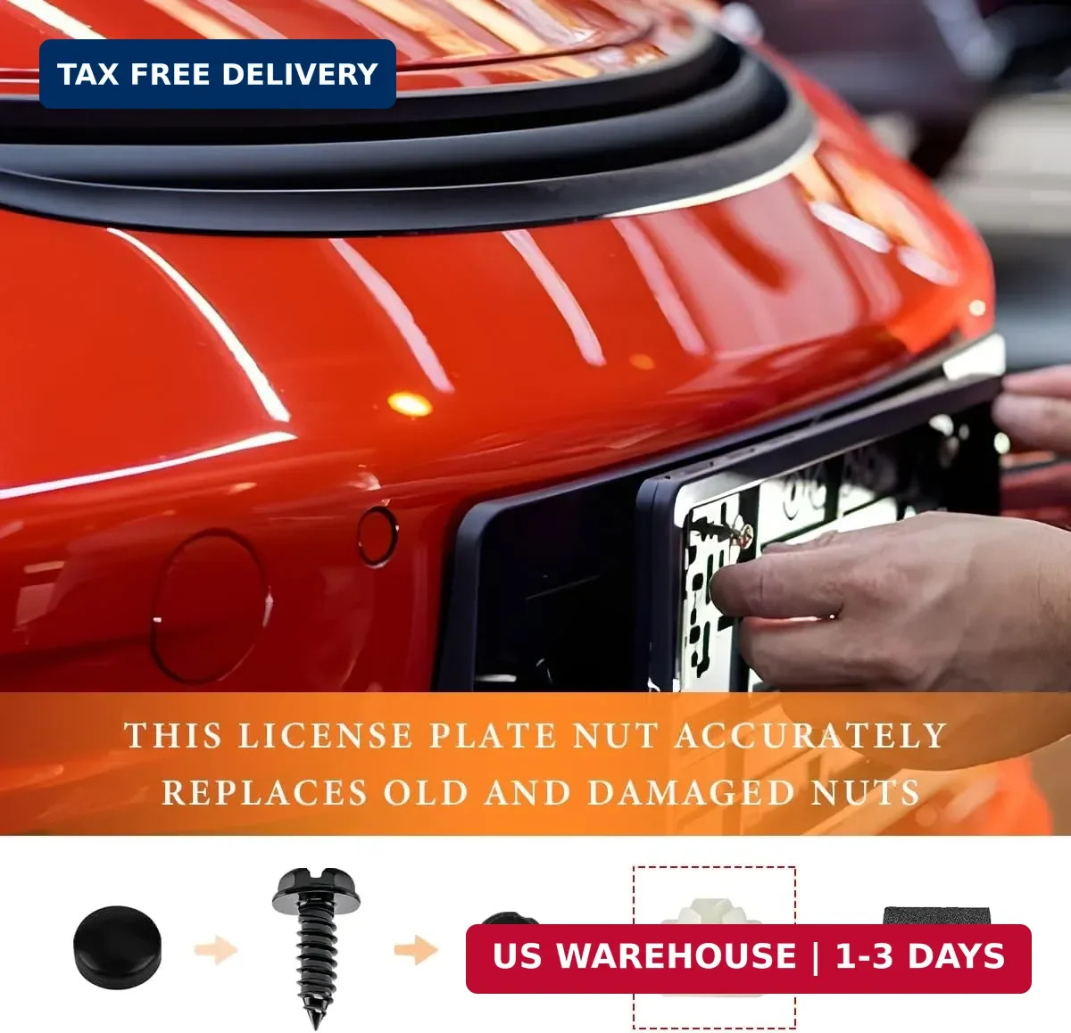 Sun Walker 100PCS License Plate Screw Inserts, Self-Tapping Screw Retainers for