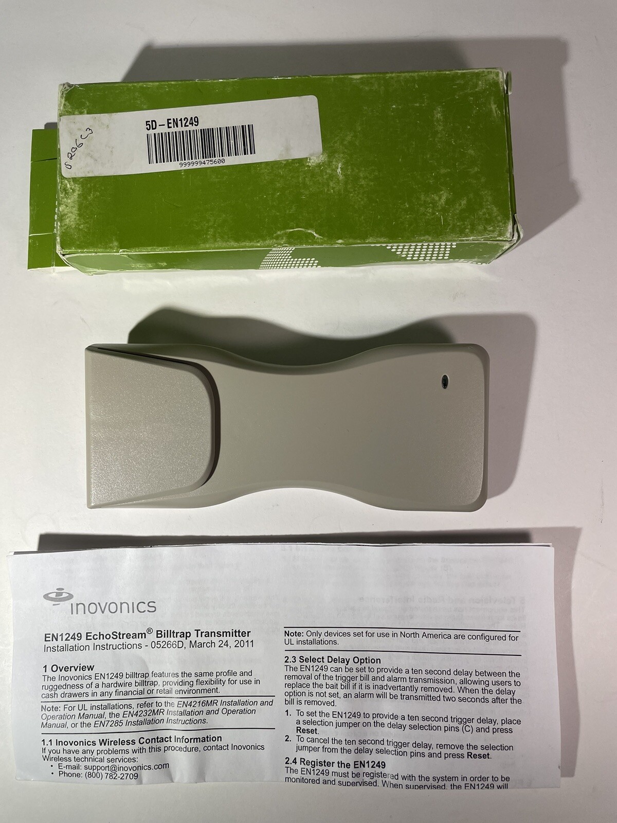 Inovonics EN1249 Billtrap Transmitter NOS NOB