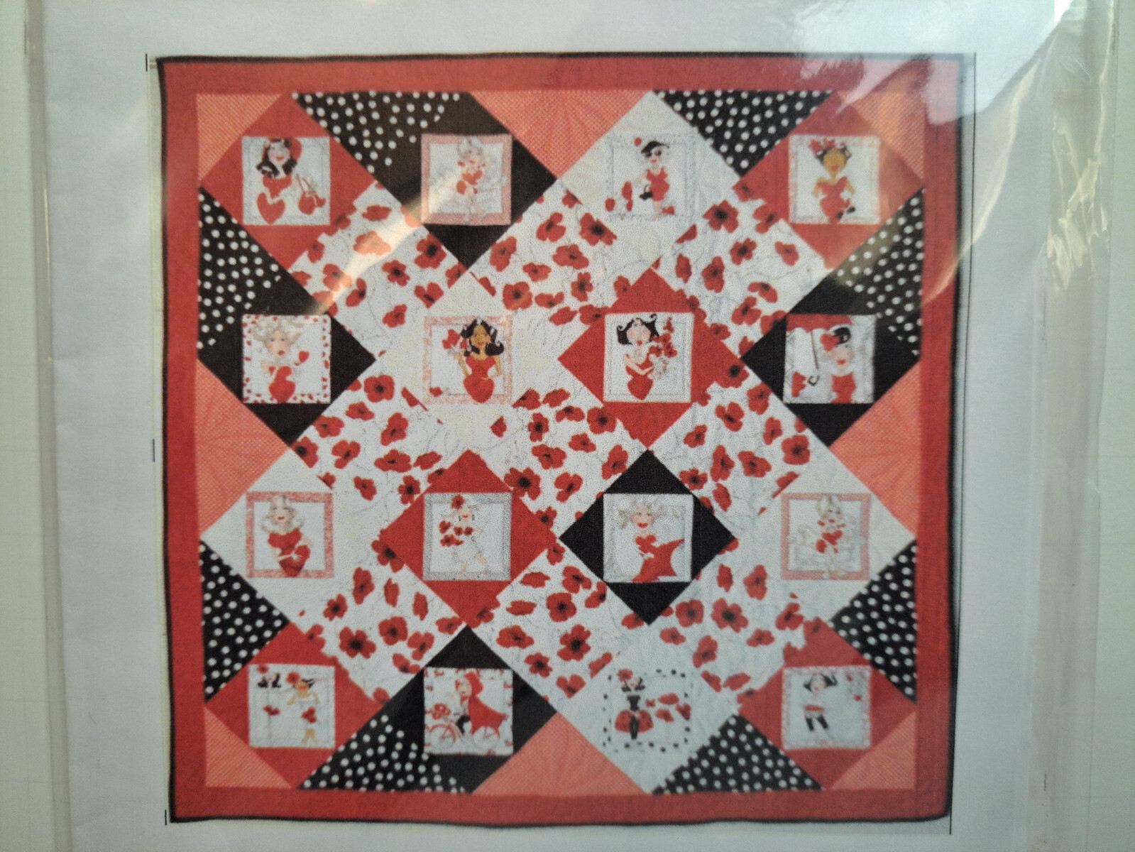 Custom Quilts Unlimited Quilt Pattern - Lady In Red (57" x 57") - Uncut