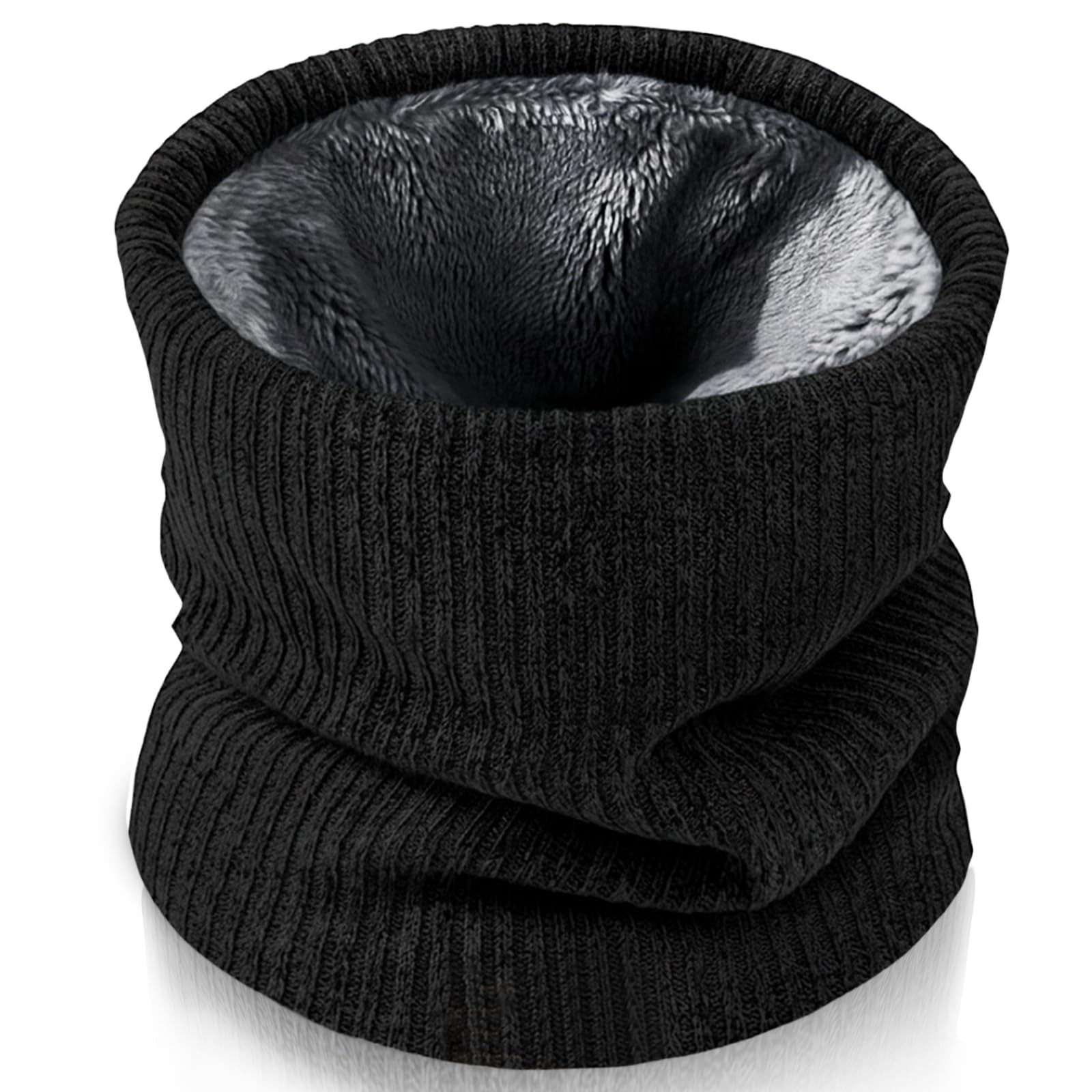 EPIMA Winter Neck Warmer for Men & Women, Fleece Gaiter One Size, Black