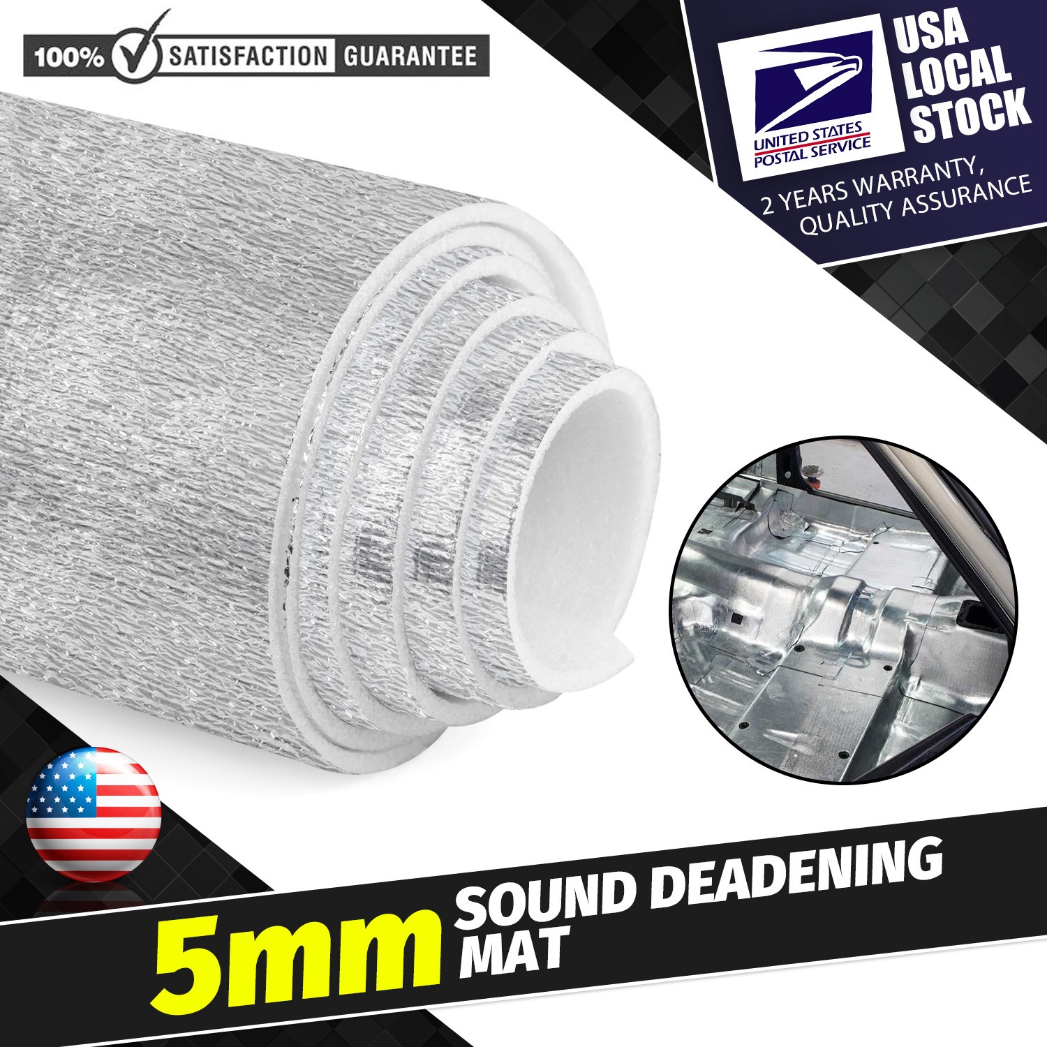 Single Layer Aluminum Reflective Car Jeep Truck Noise Reduce Dampening Floor Mat