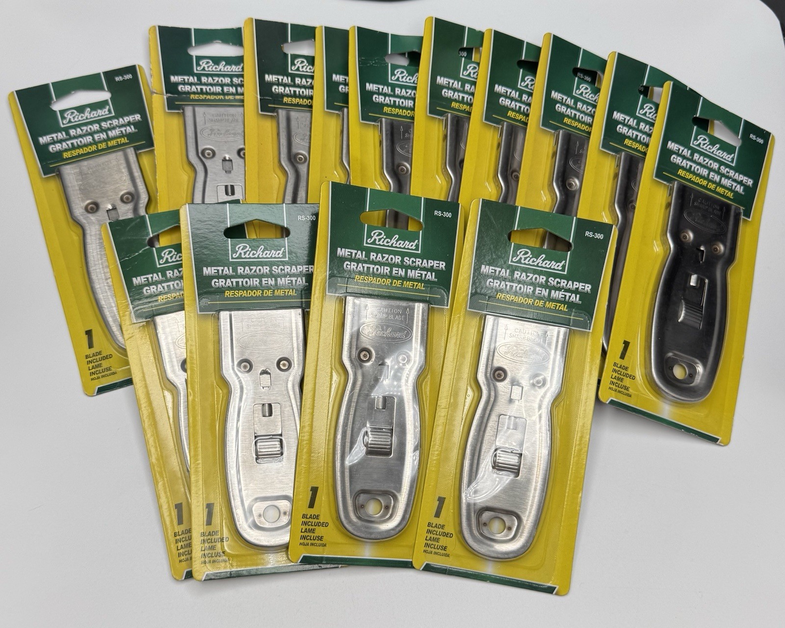 Lot of 14 Richard RS-300 Metal Razor Scraper Brand New Sealed