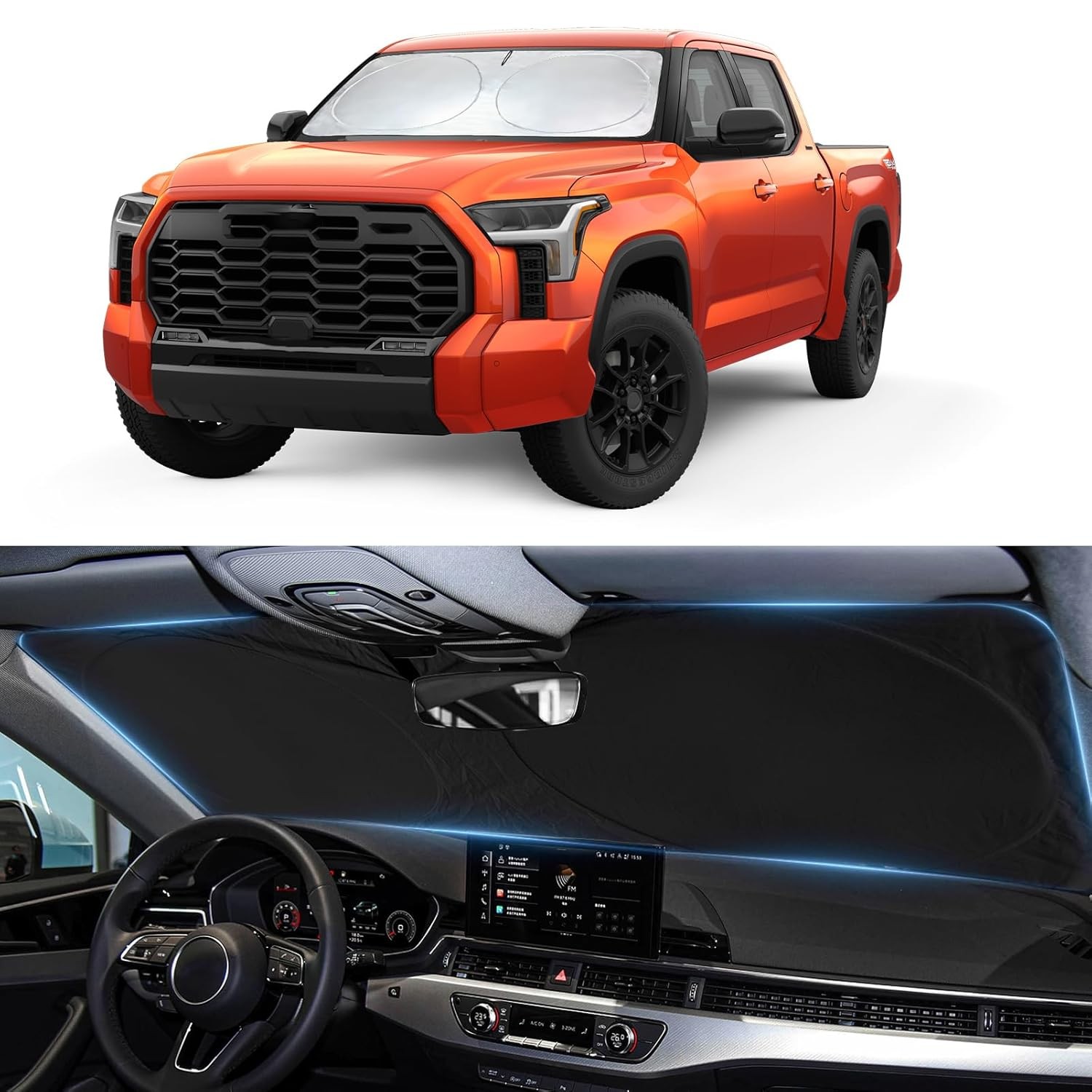 Windshield Sun Shade for Toyota Tundra 2022-2025 2026 Sunshade Cover UV Block