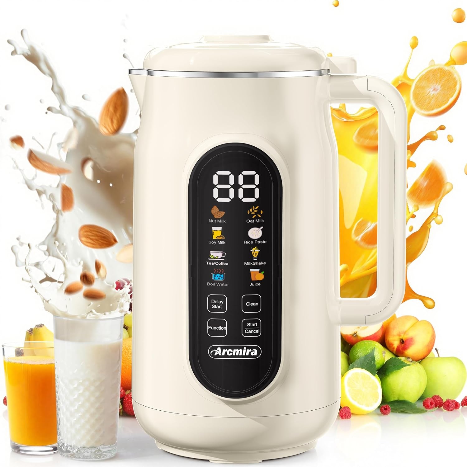 10 in 1 Nut Milk Maker Machine 42oz Soy Milk Maker W/ LED Panel 10 Blade/Delay