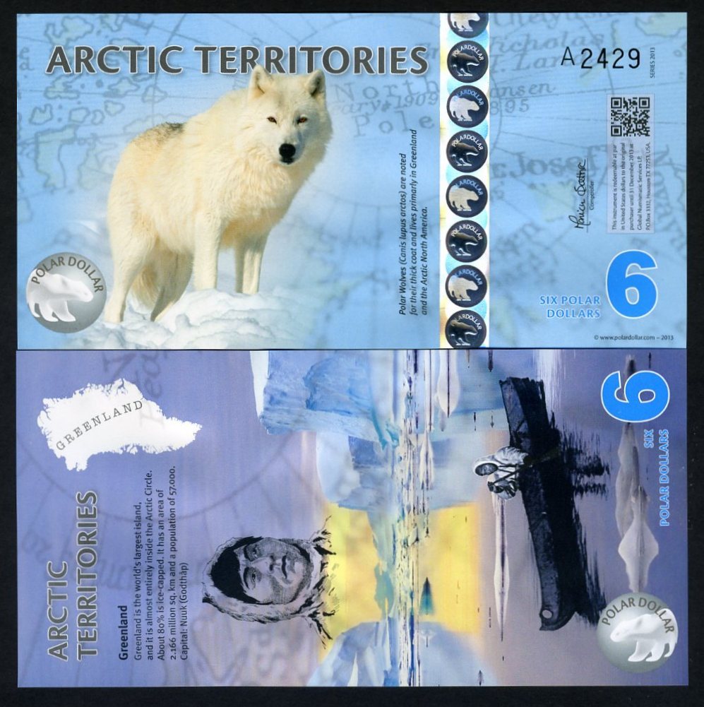 Arctic Territories, $6, 2013, Polymer, UNC Polar Wolf F