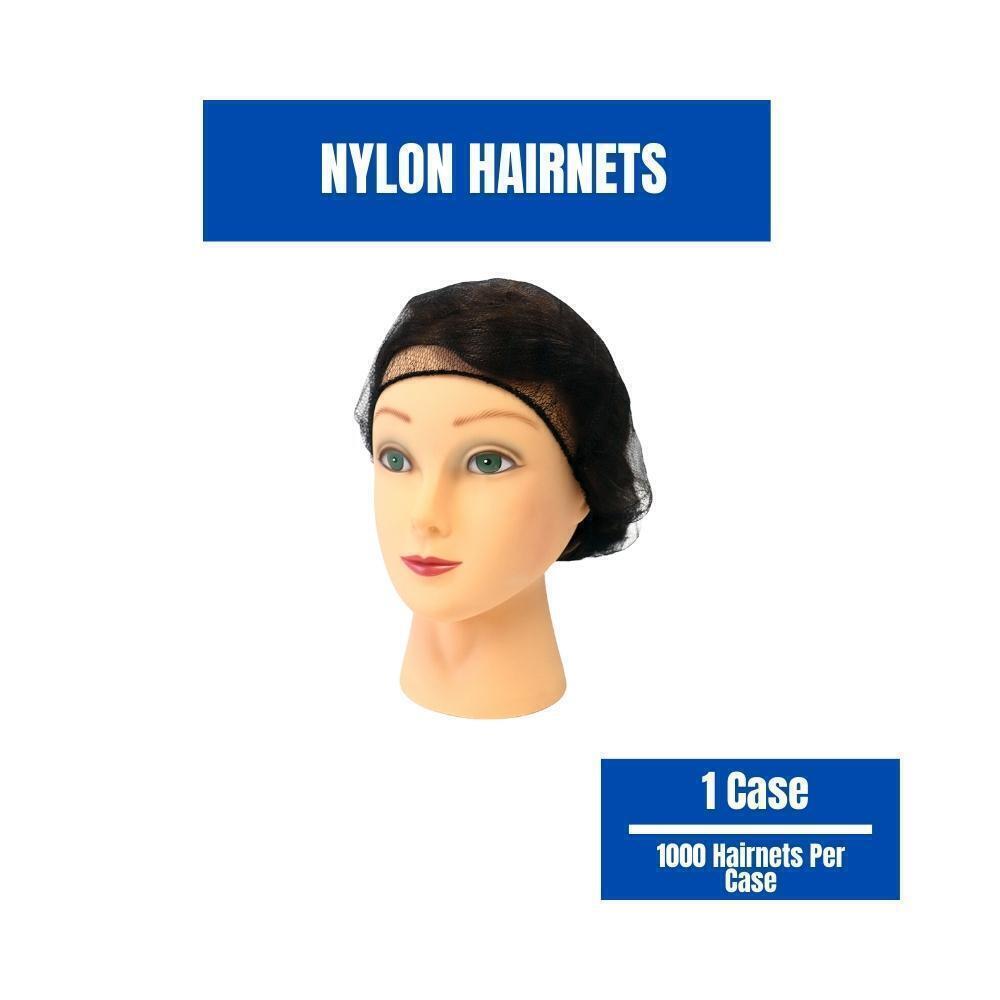 Food Service Hair Nets, Latex Free, Black, 21 Inches, 1000 Pack