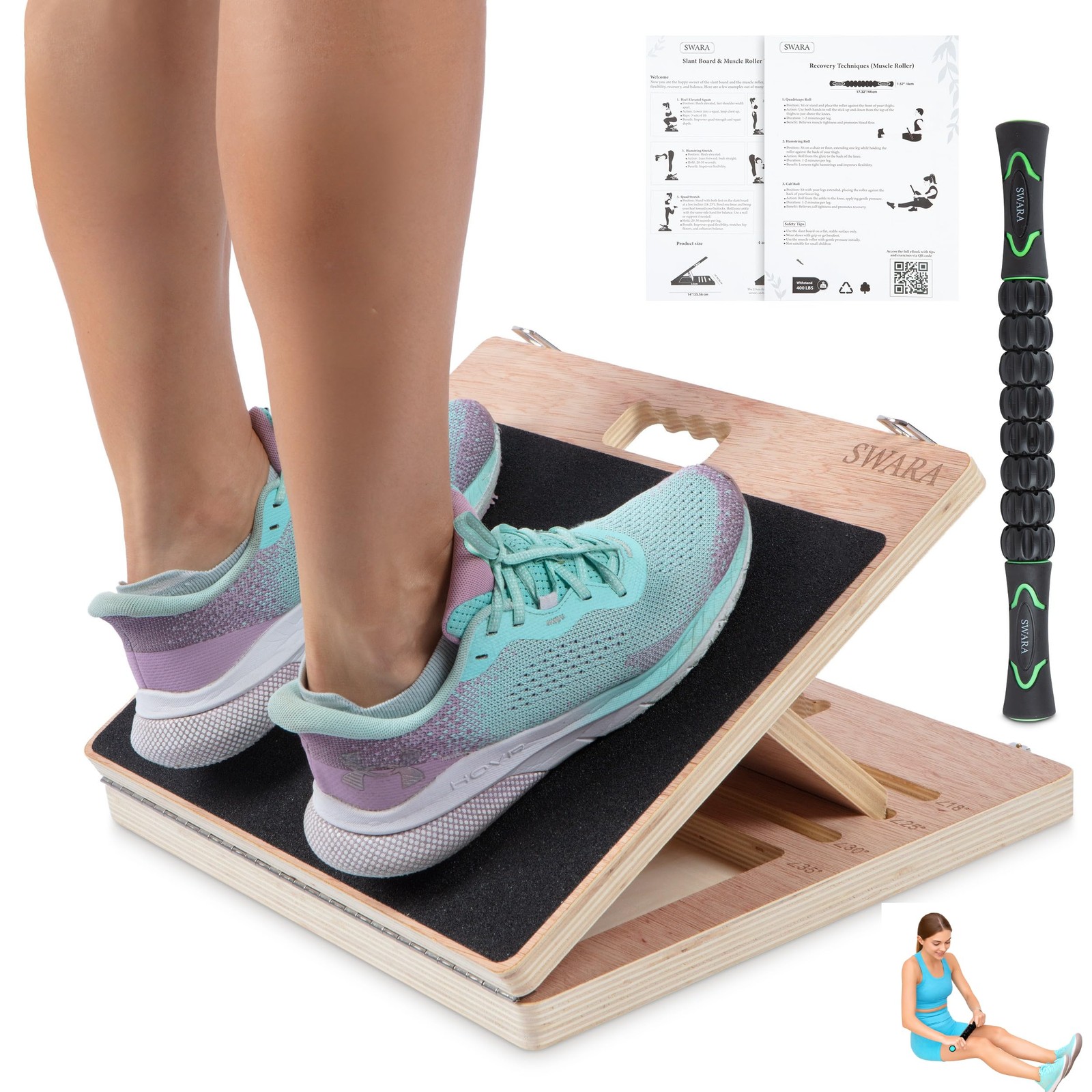 14″ Wide Professional Portable Eucalyptus Slant Board, thicker bottom board, ...