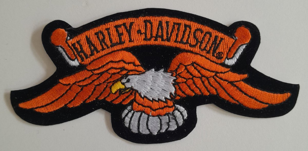 Harley Davidson® Vintage Winged Eagle Arch  Patch Emblem 4x2 iron on