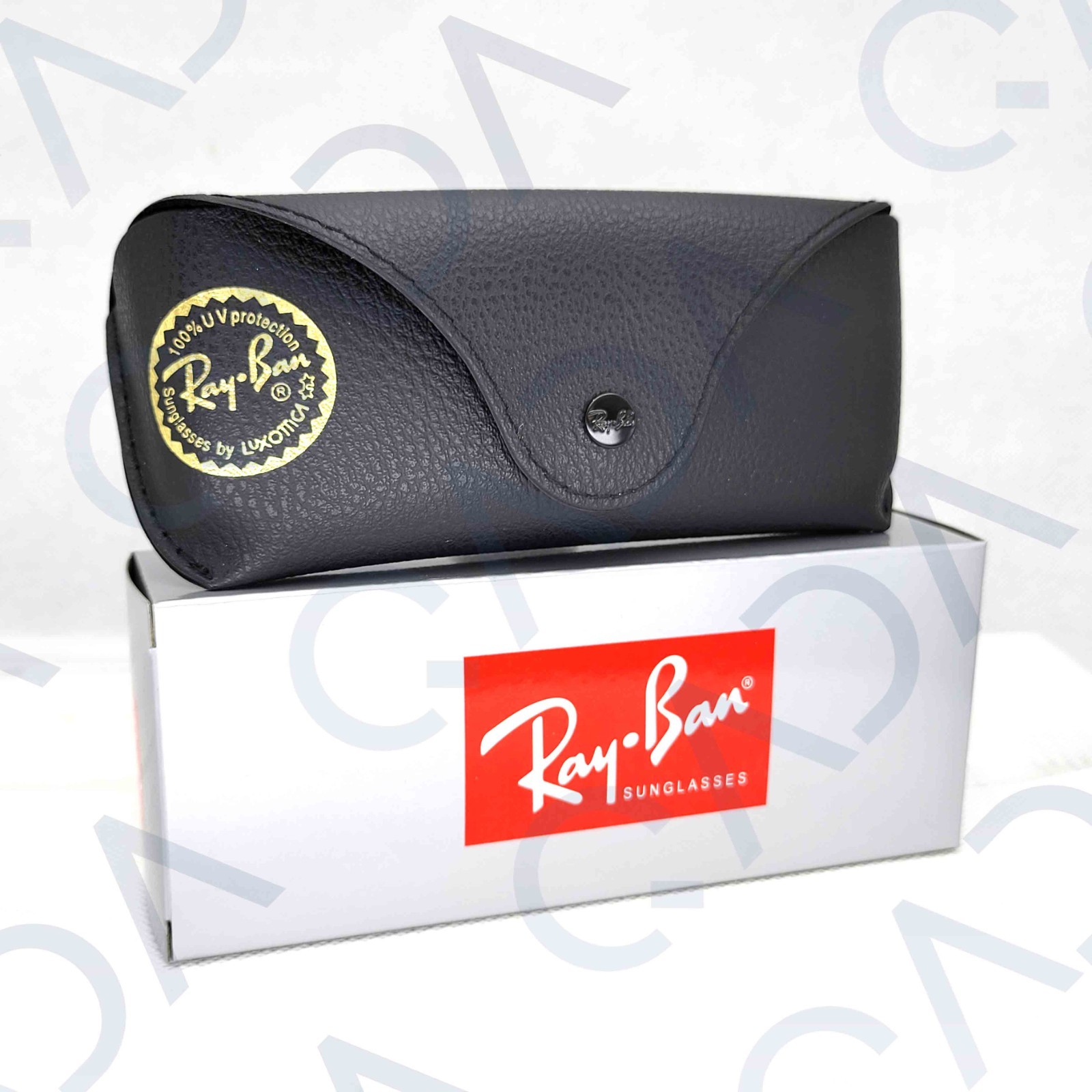 Ray ban Leather Pouch Universal Sunglasses Case with Cleaning Cloth & GiftBox