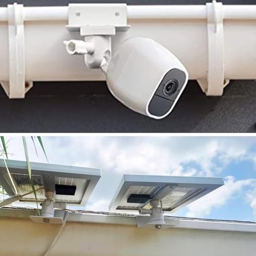 Universal Solar Panel Gutter Mount Compatible with Ring, Arlo, Eufy, White