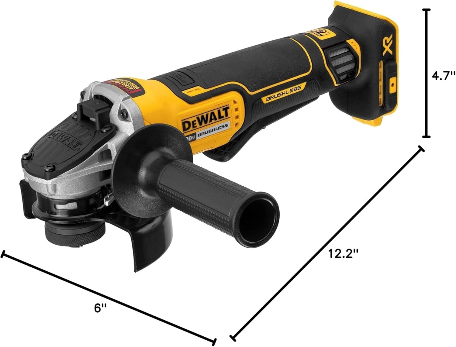 20V MAX* Angle Grinder Tool Cordless Brushless, 4 1/2 Inch, with Paddle Switch