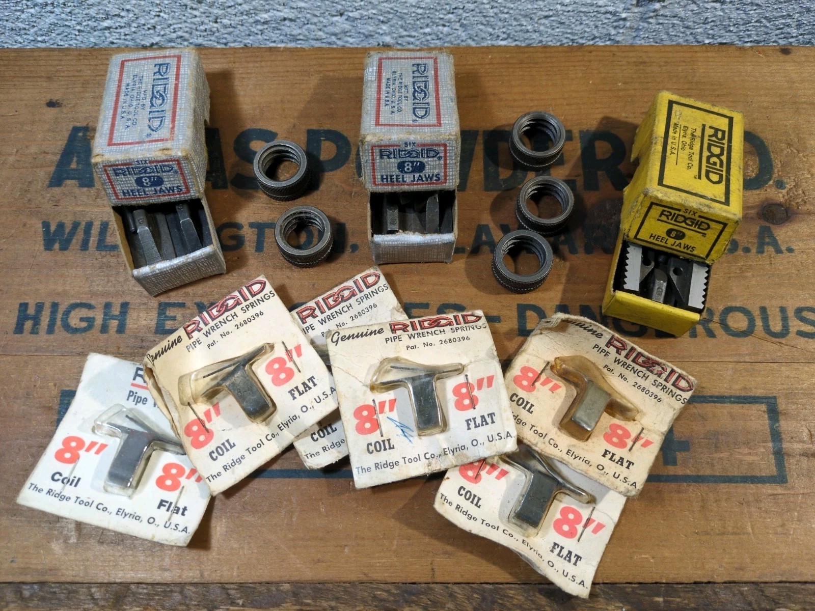 Ridgid USA Replacement Heel Jaws And Spring Kit Lot For 8" Pipe Wrench. NOS