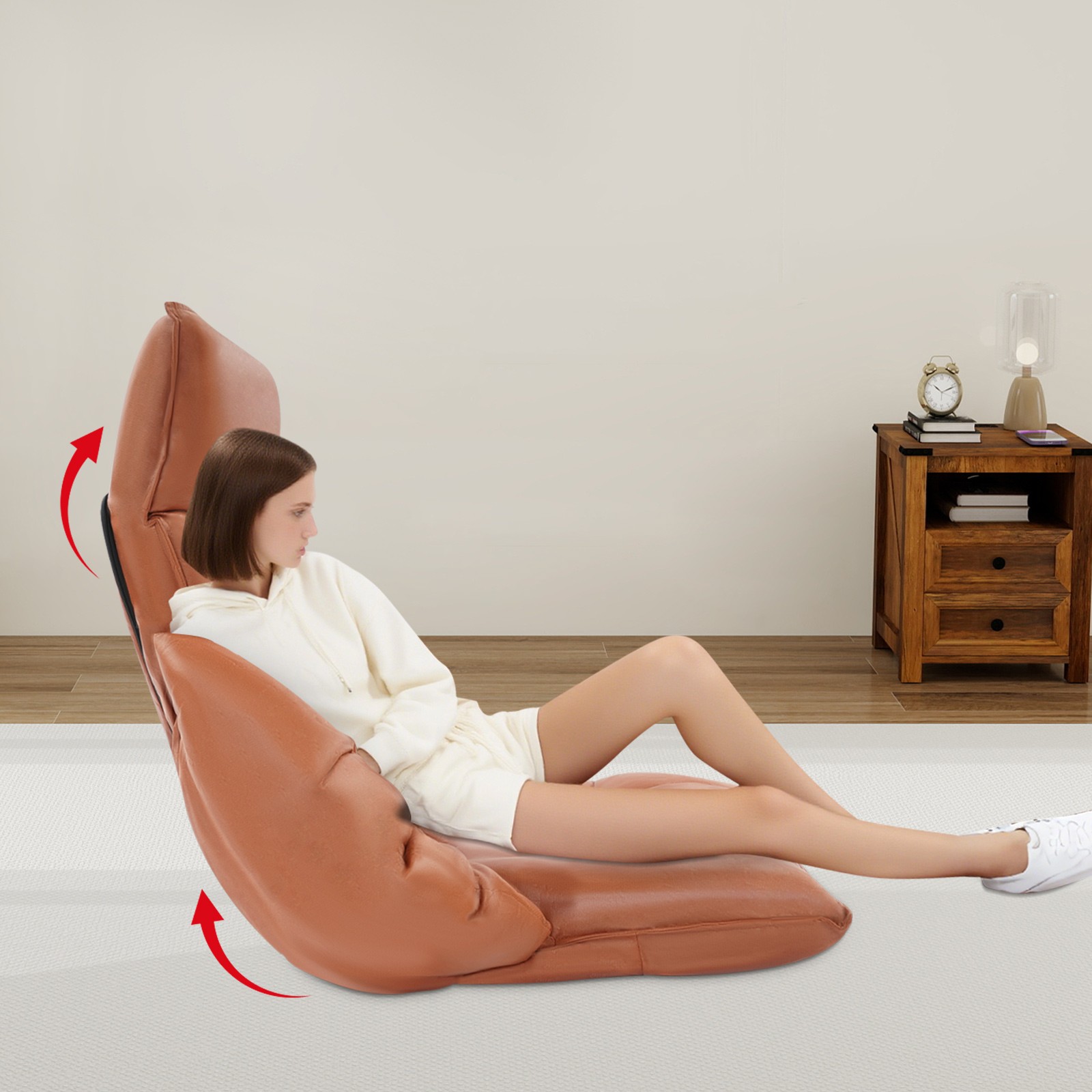 Adjustable Lazy Sofa Floor Chair Adjustable Lazy Sofa Floor Seating with Armrest