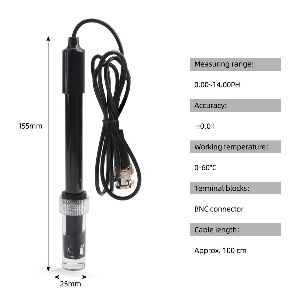 Electrode Ph Meter Potential Test BNC Replacement Probe Hydroponic Connector