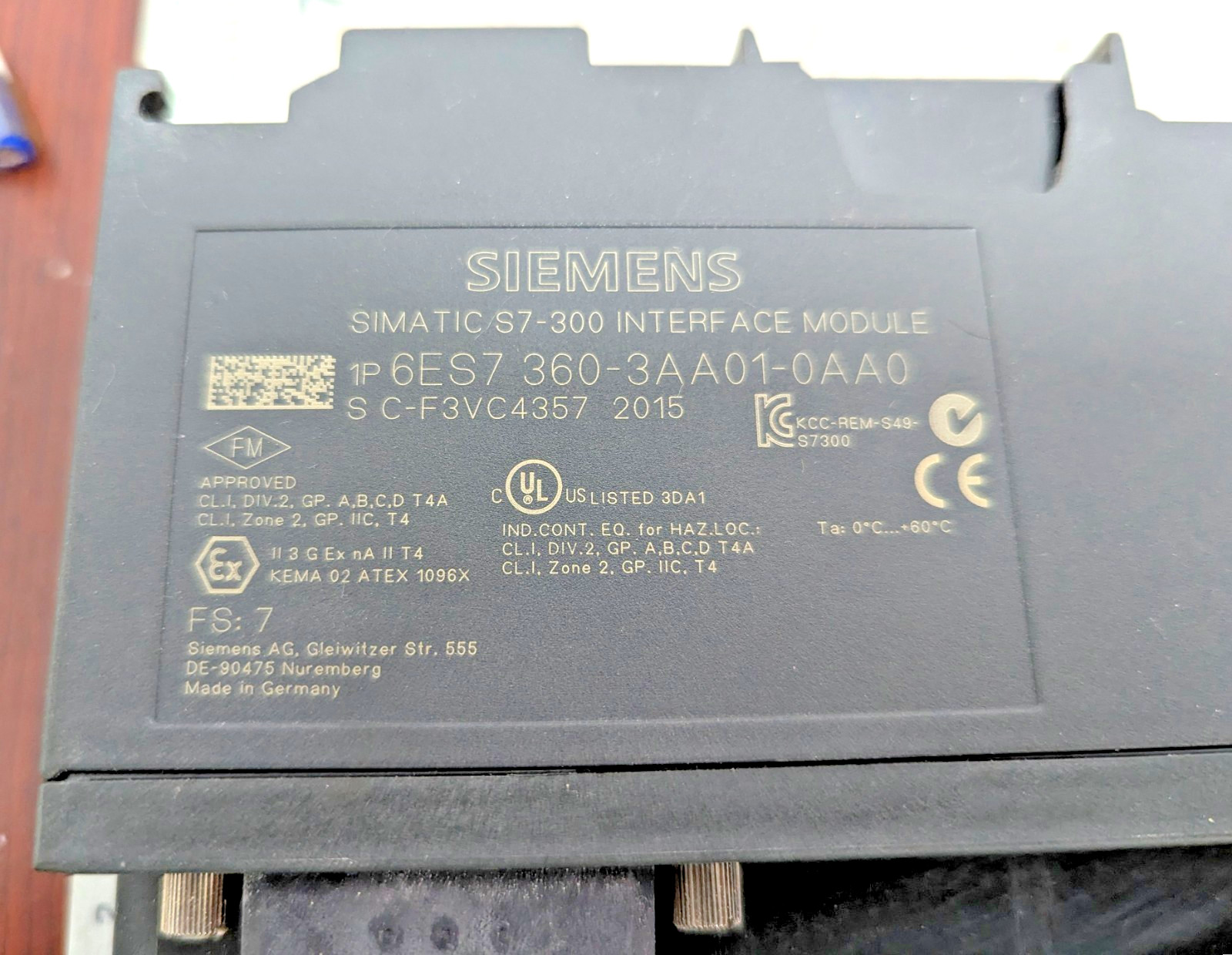 Siemens 6ES7 360-3AA01-0AA0 Interface Module WORKING PULL [Z3B7]#37