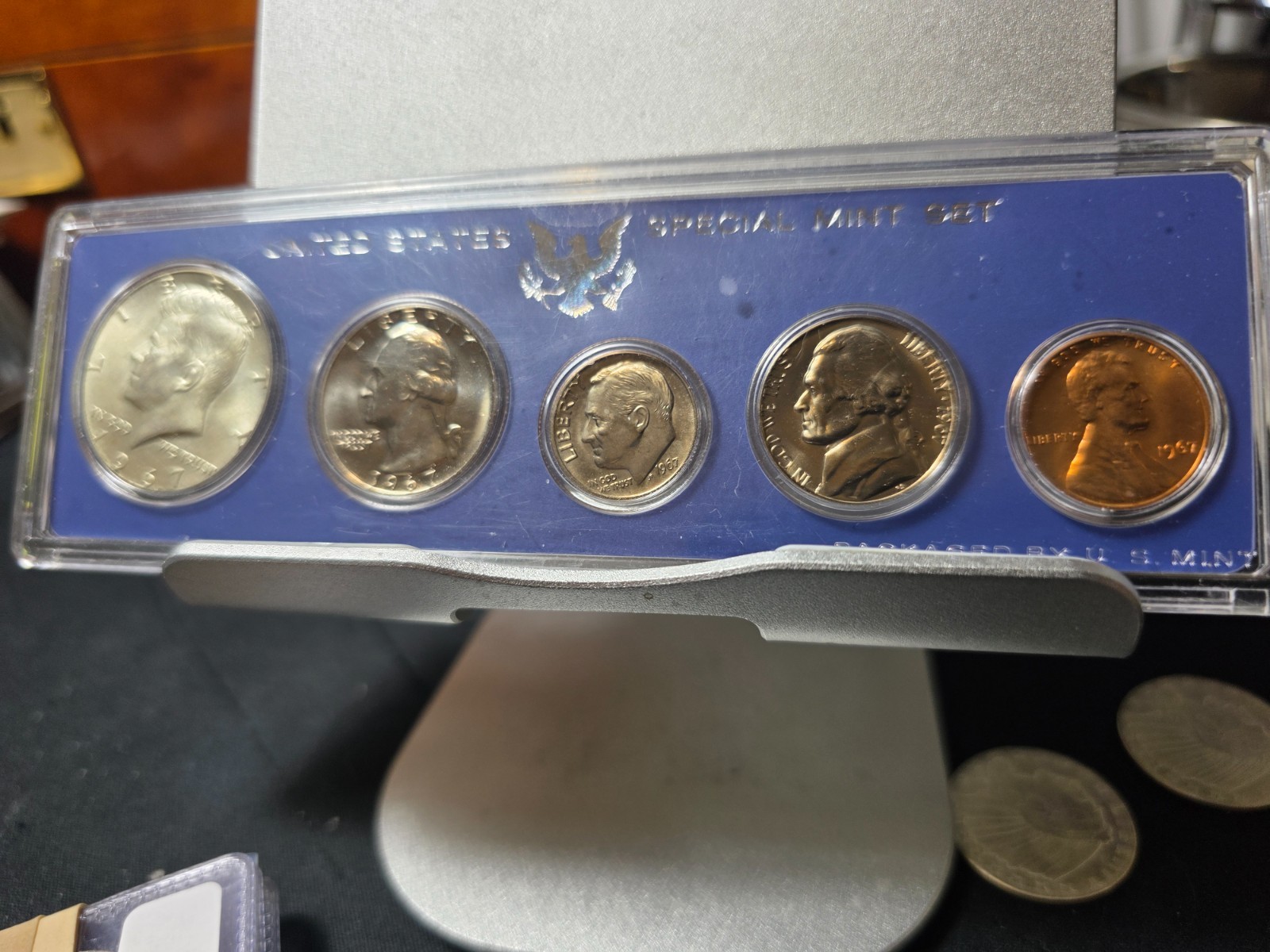 1967 us special mint set 5 coins half dollar replaced