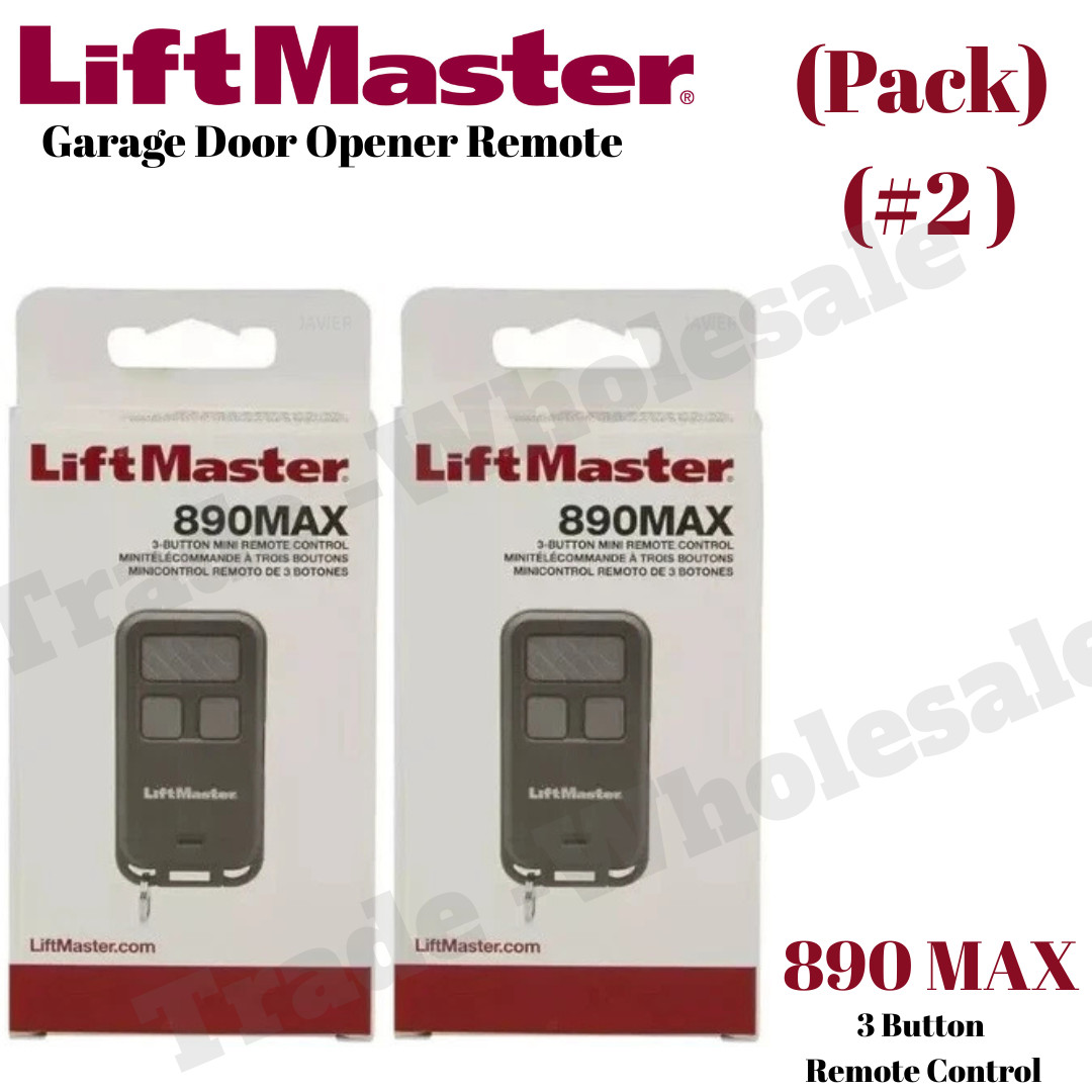 2 Pack LiftMaster 890MAX 3-Button security Mini key chain Garage Door Opener