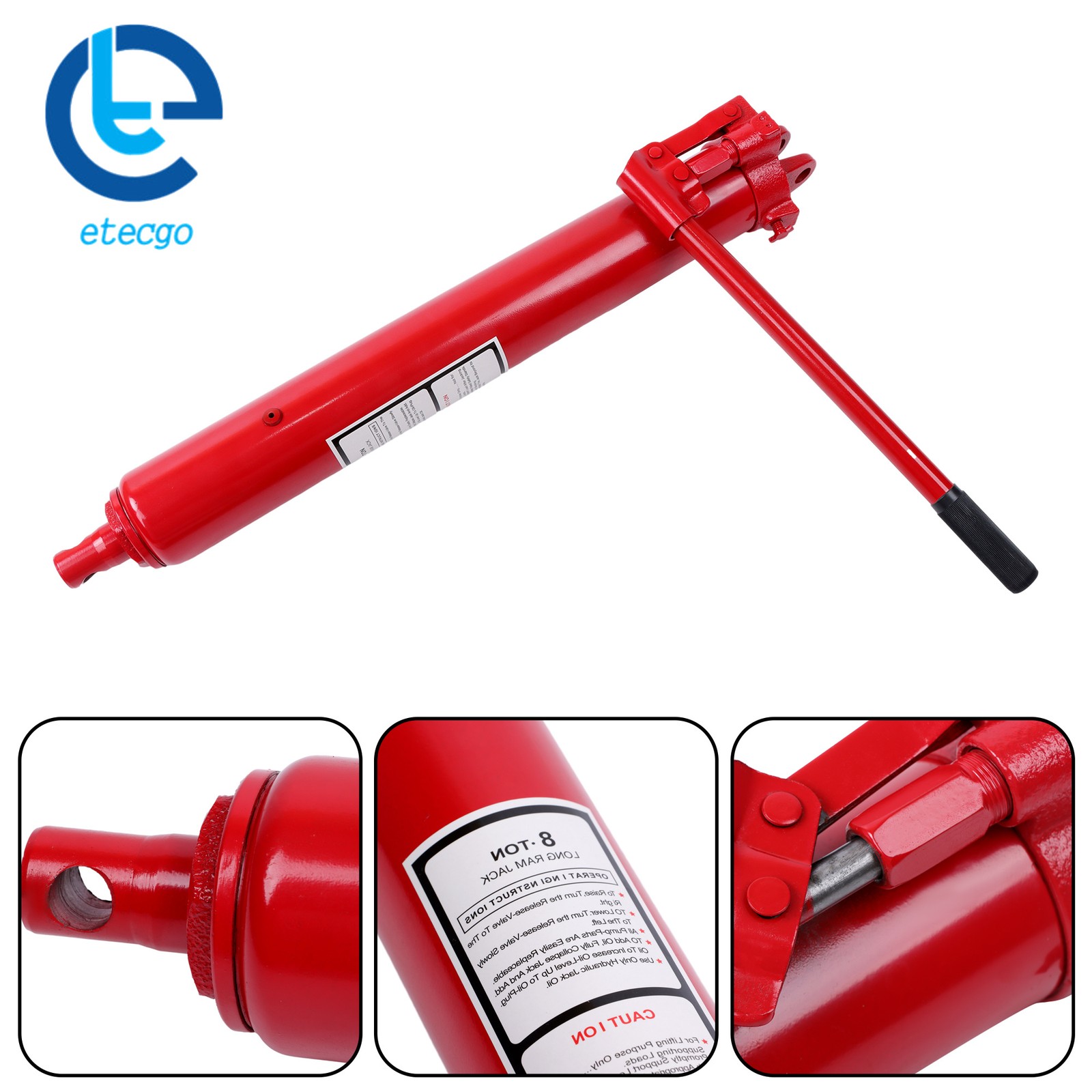 8 T Hydraulic Long Jack Manual Single Pump Engine Lift Cherry Picker