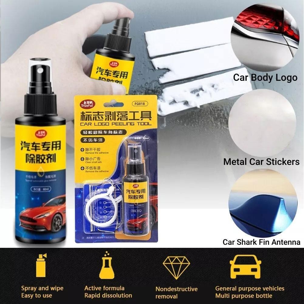Car Badge Emblem Decal Removal Tool Kit - 60ml Adhesive Remover Uk